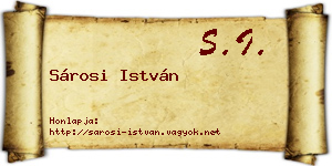 Sárosi István névjegykártya